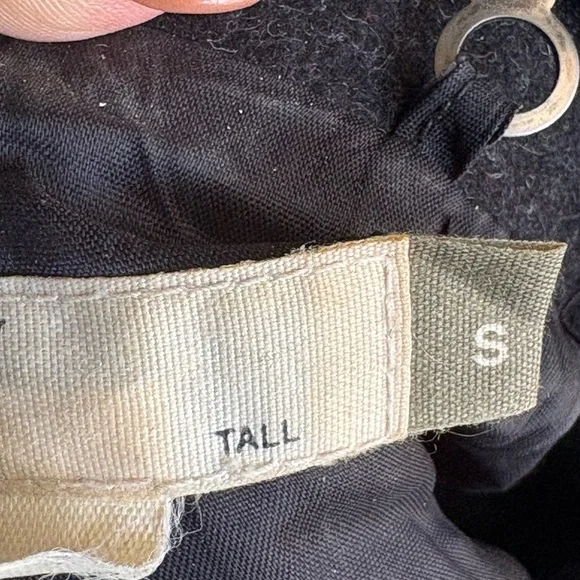 J. Crew Classic Double Breast Pea Coat Black Wool Blend Pockets Collared Size S